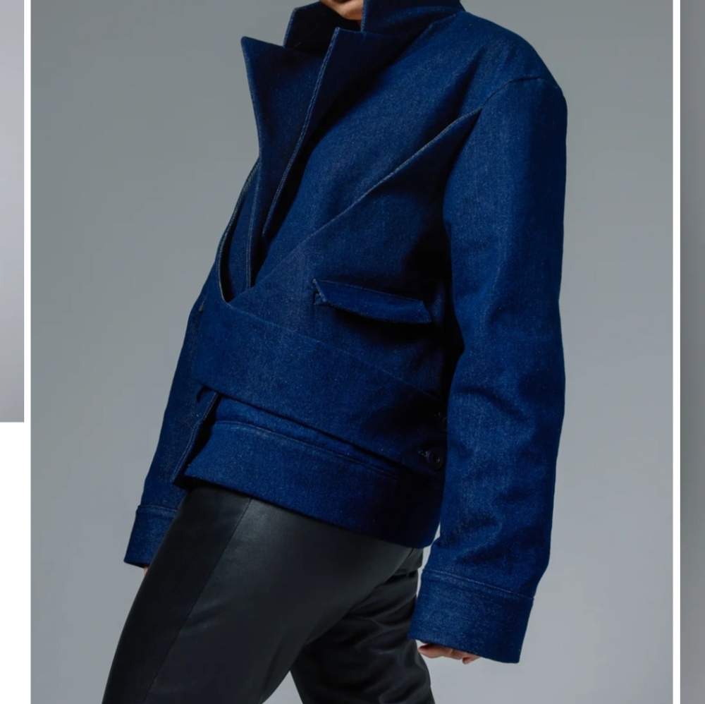 Stylish Navy Fall Jacket Unisex - Picture 5 of 5